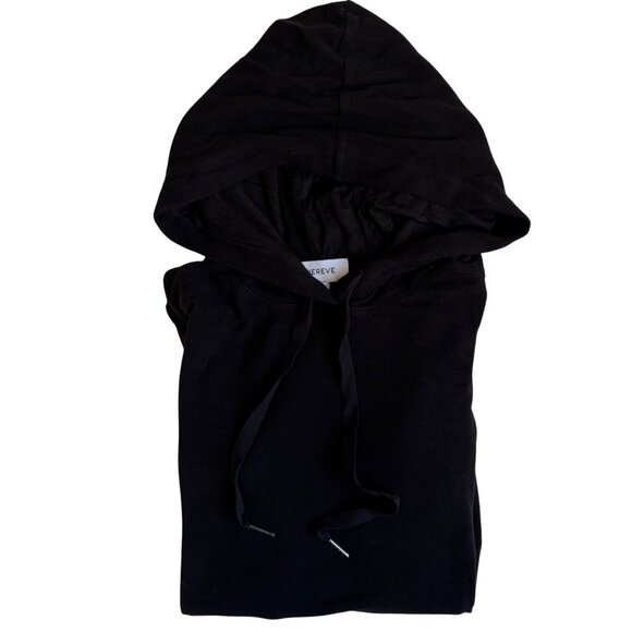 Evereve Tops - Evereve Zoey Rib Inset Hoodie (Black) - Size Small